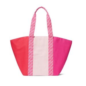 NWT Victoria's Secret Colorblock Canvas Tote Bag